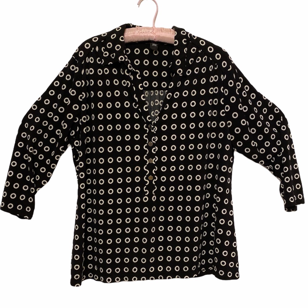 Alfani | Woman’s Blouse | Black & White Patterned, Size 1X